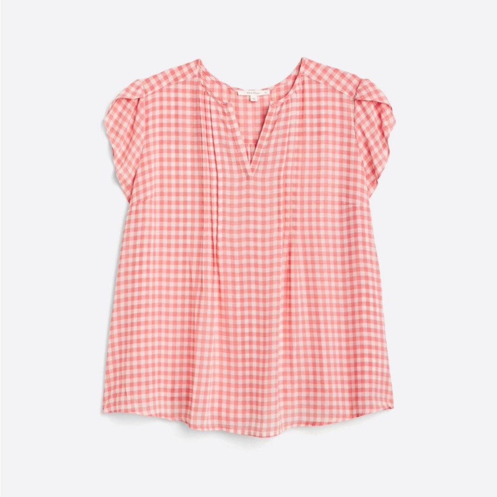 Fun 2 fun pink gingham blouse. 2x